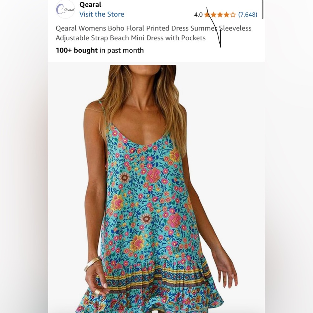 Blue Floral Sundress - Amazon